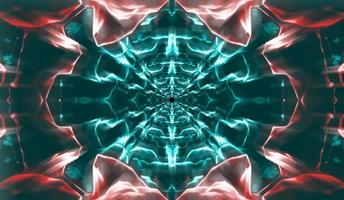 A work of digital illustration art with smoky lines and fractal patterns rendering a chaotic dark background photo