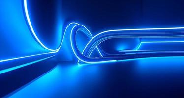 Abstract Blue Neon Light Background photo