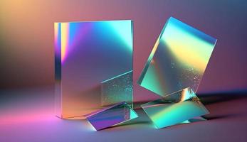 Beautiful Holographic Glassy Gradient Background photo