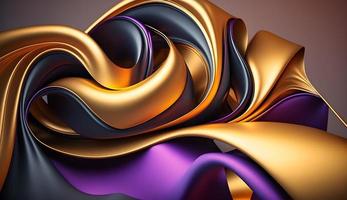 Abstract Golden Shiny Metallic Gradient Silk Rendered Background photo