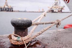 Rope on the dock photo