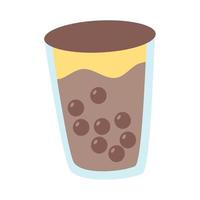 milk tea with tapioca vector