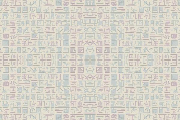 Egyptian hieroglyphs alphabet pattern pastel background. Abstract traditional folk antique tribal ethnic Egypt graphic line. Ornate elegant luxury vintage retro style for texture textile fabric tile.