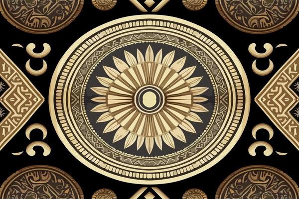 Egyptian geometry pattern old ancient background. Abstract traditional folk antique tribal ethnic graphic line. Ornate elegant luxury vintage retro style. Texture textile fabric ethnic egypt patterns