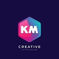 KM initial logo With Colorful template vector. vector