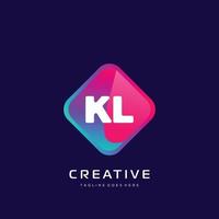 KL initial logo With Colorful template vector. vector