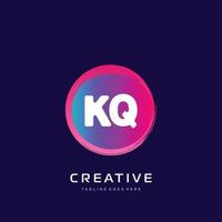 KQ initial logo With Colorful template vector. vector