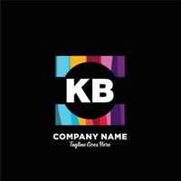 KB initial logo With Colorful template vector