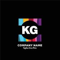 KG initial logo With Colorful template vector