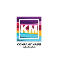 KM initial logo With Colorful template vector