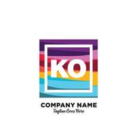 KO initial logo With Colorful template vector