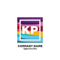 KP initial logo With Colorful template vector