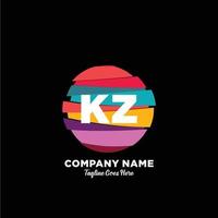 KZ initial logo With Colorful template vector