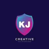 KJ initial logo With Colorful template vector. vector