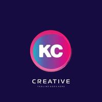 KC initial logo With Colorful template vector. vector