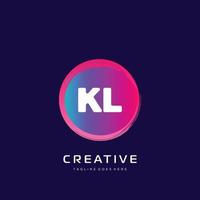 KL initial logo With Colorful template vector. vector