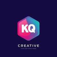 KQ initial logo With Colorful template vector. vector