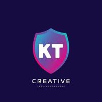 KT initial logo With Colorful template vector. vector