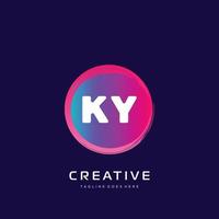 KY initial logo With Colorful template vector. vector