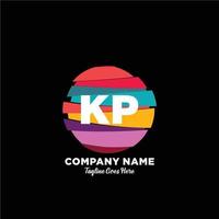 KP initial logo With Colorful template vector