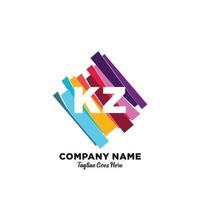 KZ initial logo With Colorful template vector