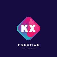 KX initial logo With Colorful template vector. vector