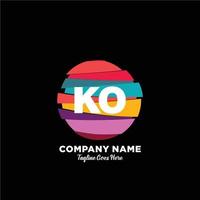 KO initial logo With Colorful template vector