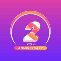 Anniversary with number year celebration and violet colors. vector
