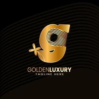 Luxury Gold letter G logos. Vintage decorative design. vector