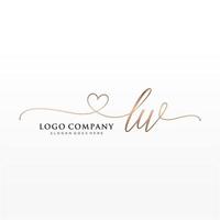 Initial LW feminine logo collections template. handwriting logo of initial signature, wedding, fashion, jewerly, boutique, floral and botanical with creative template for any company or business. vector