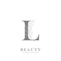 letter L logo floral logo design. logo for women beauty salon massage cosmetic or spa brand vector