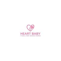 Baby heart logo design template vector