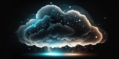 Abstract Glowing Cloud Icon Technology Background. Concepts for data glowing Cloud Icon Technology Background. Cloud computing, Cloud Computing Concept. photo