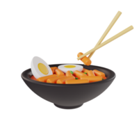 tteokbokki icoon 3d renderen illustratie png