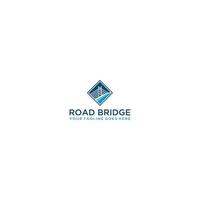 Road bridge logo design template vector