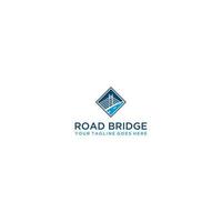 Road bridge logo design template vector