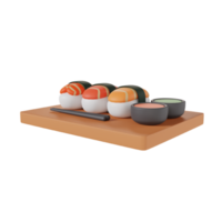 Sushi icono 3d representación ilustración png