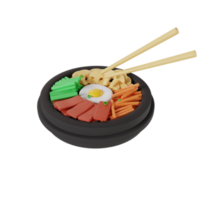 bibimbap ícone 3d Renderização ilustração png