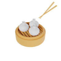 Dimsum icon 3d rendering illustration png