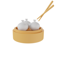 Dimsum Symbol 3d Rendern Illustration png