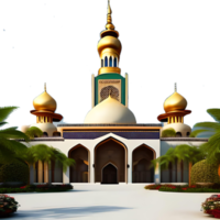 Ramadán kareem dorado mezquita con transparente antecedentes png