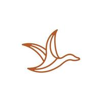 Animal duck flying line modern logo vector