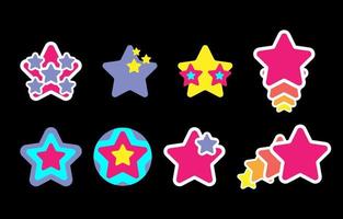 varios linda estrella forma colección multicolor niños estilo vector
