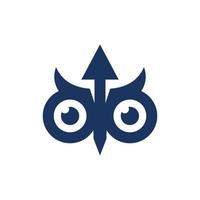 Animal owl face arrow geometric simple logo vector