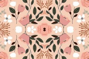 Floral seamless pattern light pink tone background. Abstract graphic line modern elegant minimal vintage retro style. Design for fabric texture textile print art background wallpaper tile backdrop. vector
