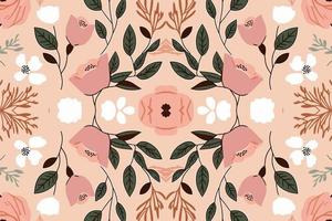 Floral seamless pattern light pink tone background. Abstract graphic line modern elegant minimal vintage retro style. Design for fabric texture textile print art background wallpaper tile backdrop. vector