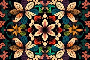 Floral pattern bright colorful background. Abstract graphic line modern elegant minimal retro style. Flower design for texture textile print art background wallpaper tile backdrop vector illustration.