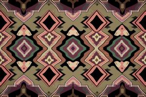 Egyptian geometry ikat pattern dark pastel background. Abstract traditional folk antique tribal ethnic graphic line. Ornate elegant luxury vintage retro style. Texture textile fabric Egypt patterns. vector