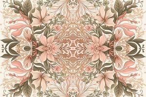 Floral seamless pattern light pink tone background. Abstract graphic line modern elegant minimal vintage retro style. Design for fabric texture textile print art background wallpaper tile backdrop. vector