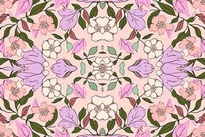 floral sin costura modelo ligero rosado tono antecedentes. resumen gráfico línea moderno elegante mínimo Clásico retro estilo. diseño para tela textura textil impresión Arte antecedentes fondo de pantalla loseta fondo. vector